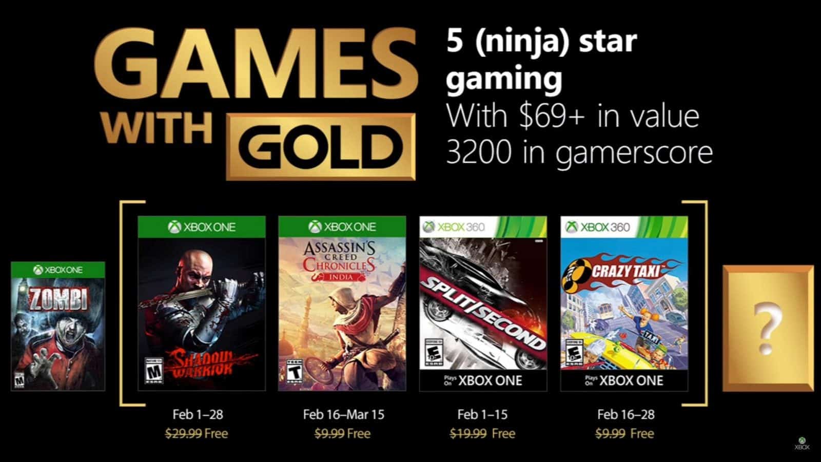 Games With Gold: Revelados os Games de Fevereiro