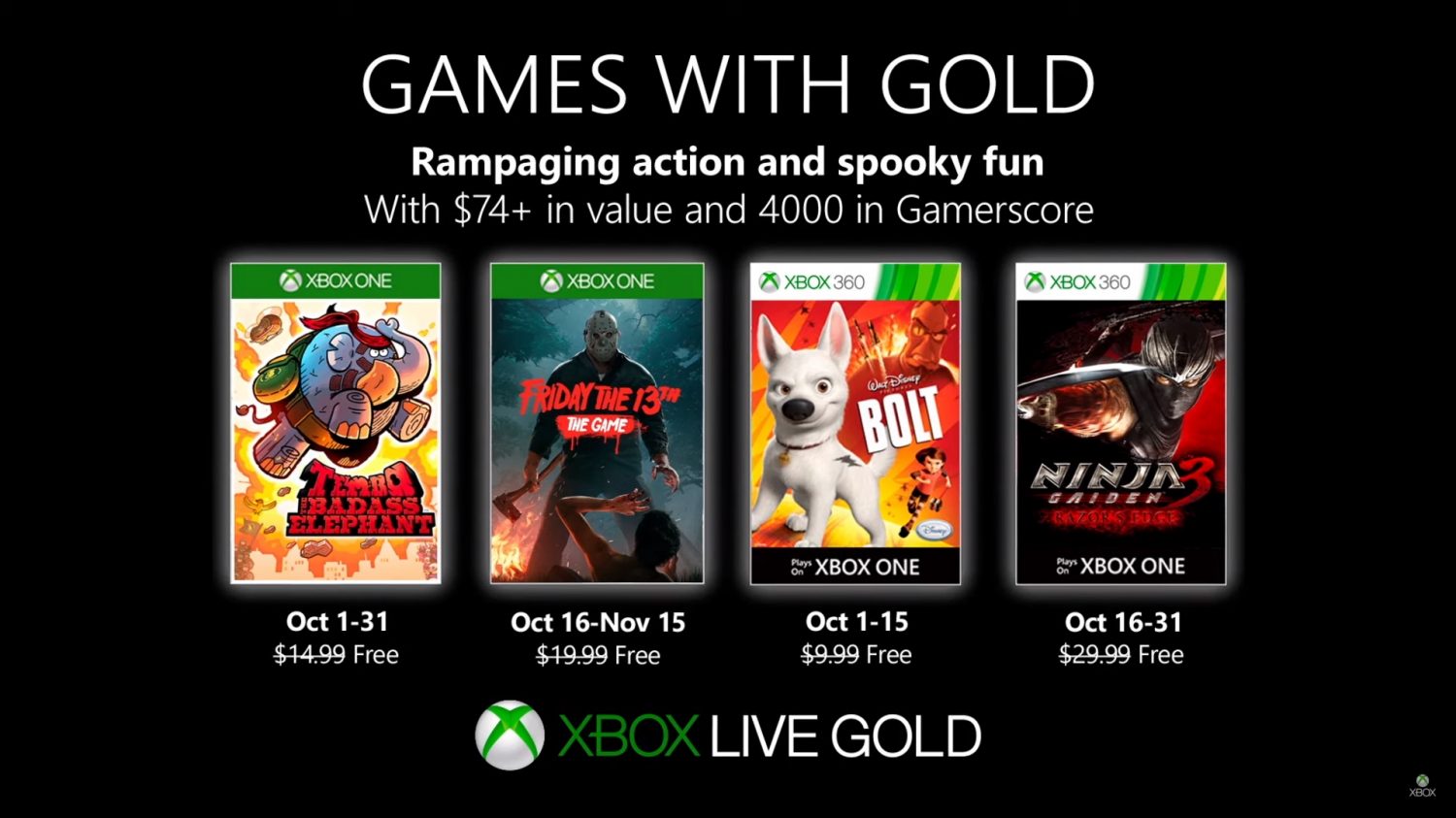 games with gold outubro