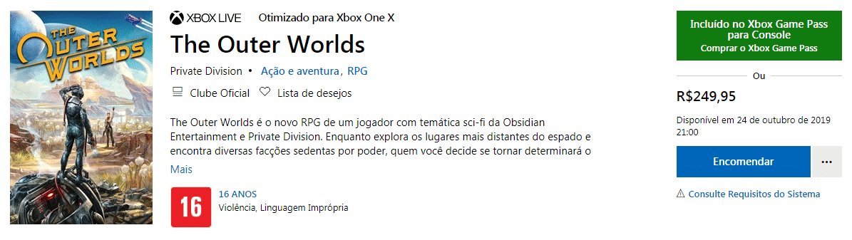 The Outer Worlds ganha trailer mostrando a diversidade do seu Mundo