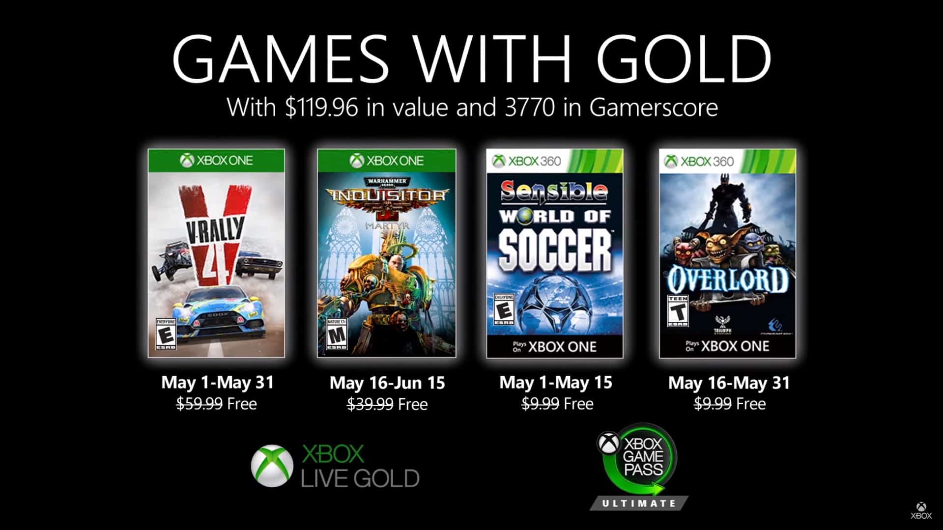games with gold maio 2020
