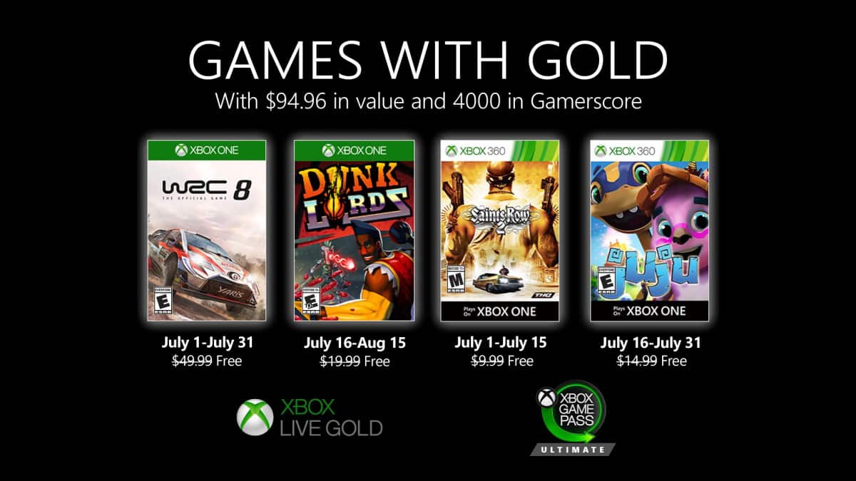 games with gold julho