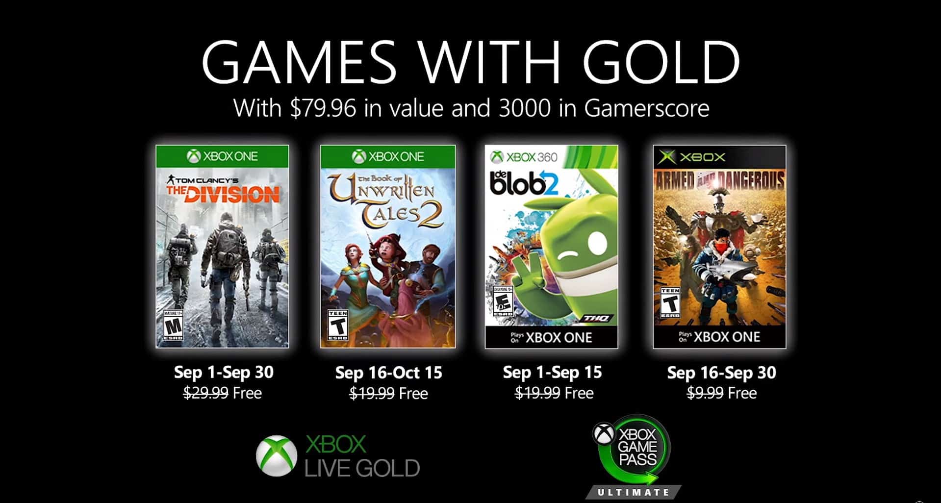 games with gold setembro