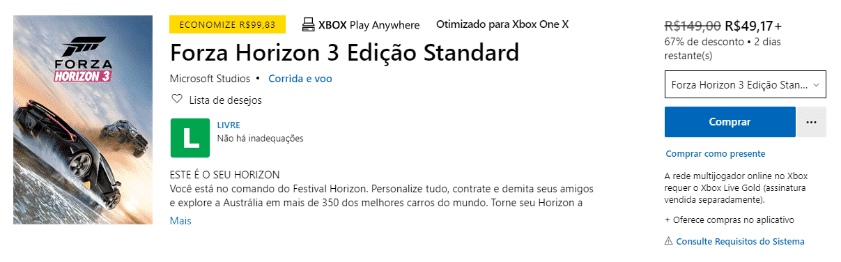 Forza Horizon 3: requisitos de sistema para rodar no PC - Videogame Mais