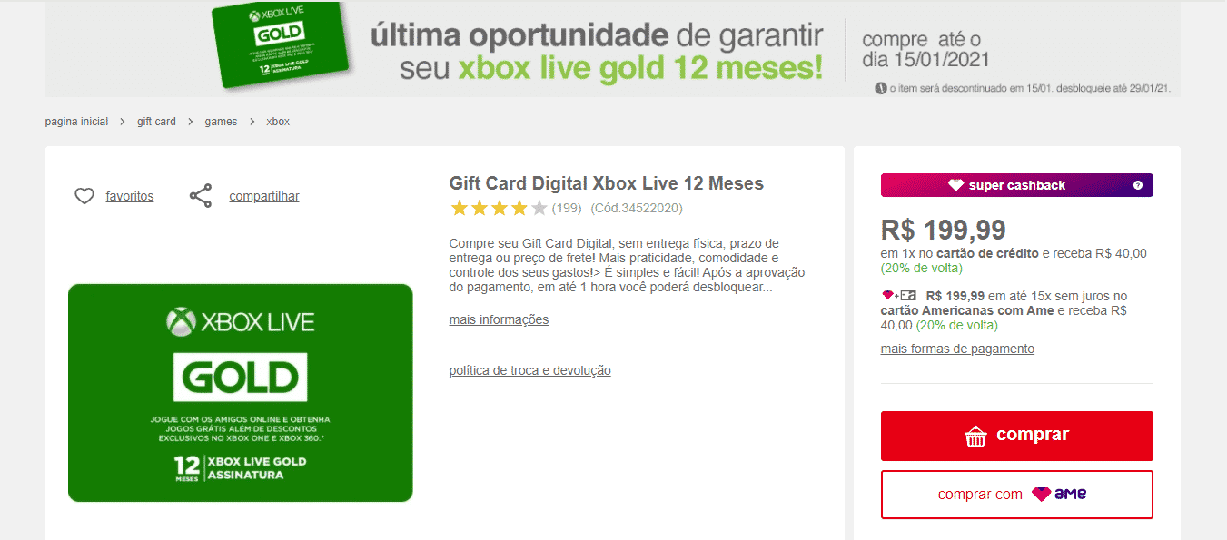 ATENÇÃO: ÚLTIMO DIA PARA COMPRAR LIVE GOLD DE 12 MESES