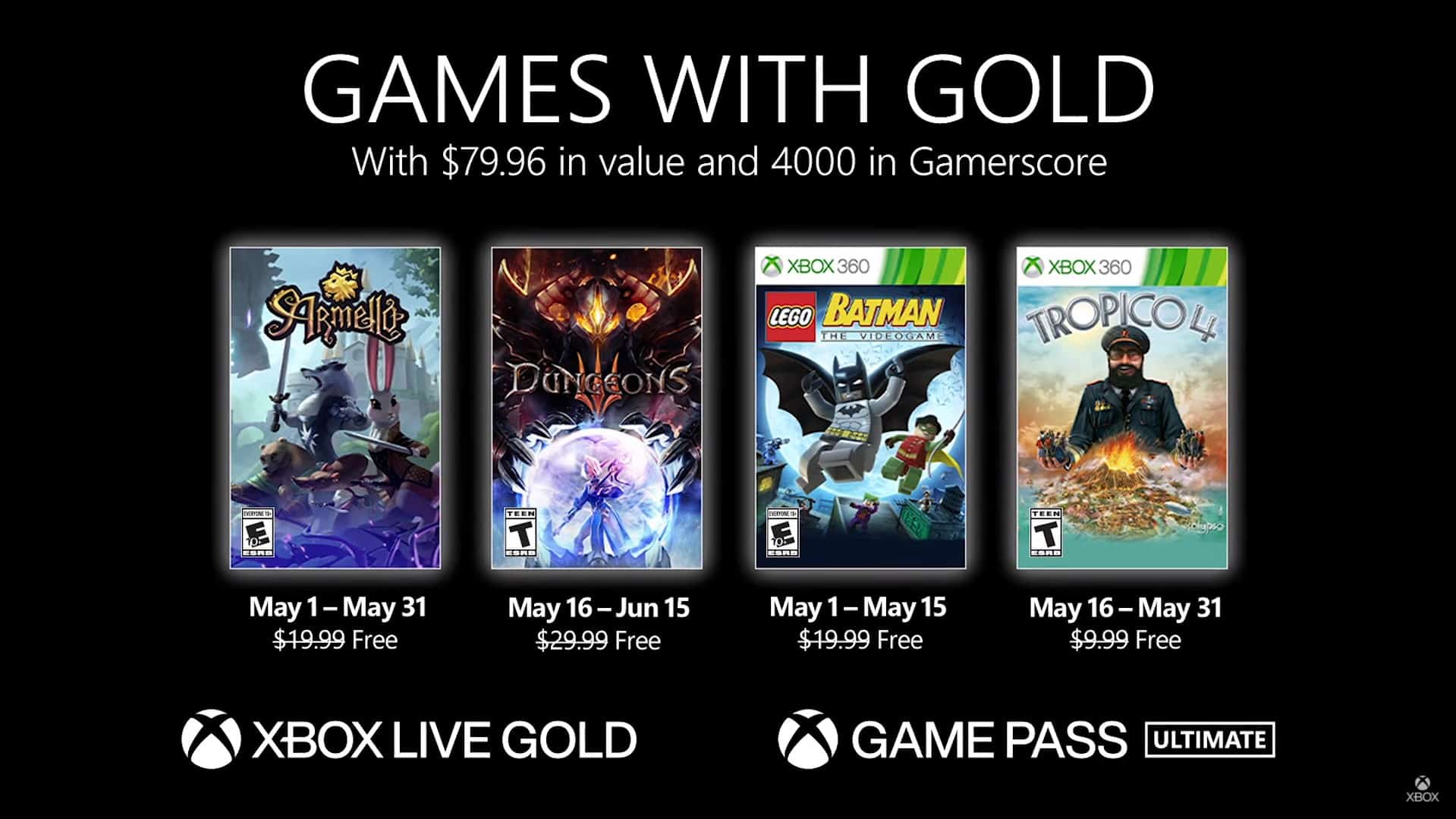 games with gold maio