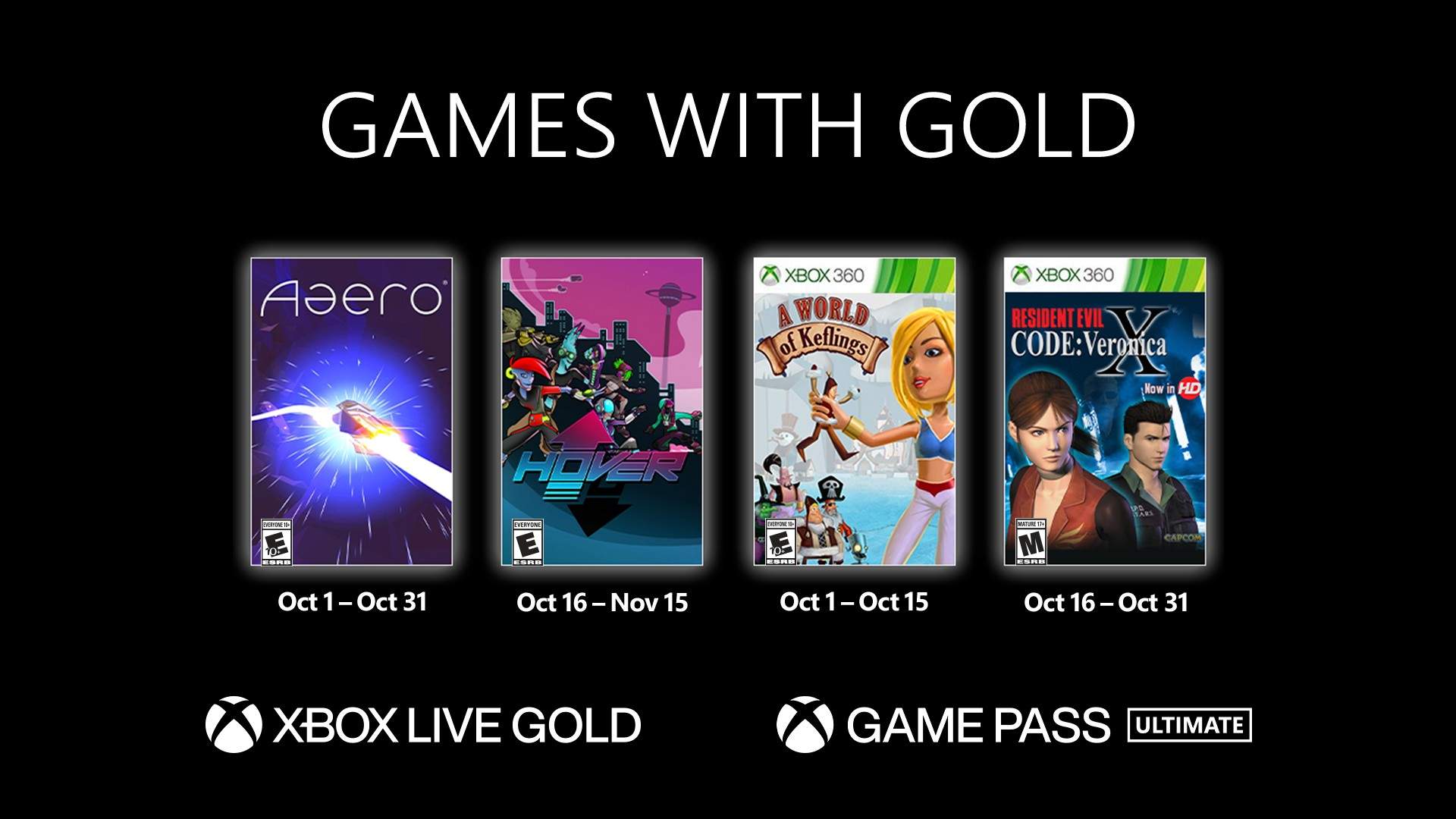 Games With Gold Outubro