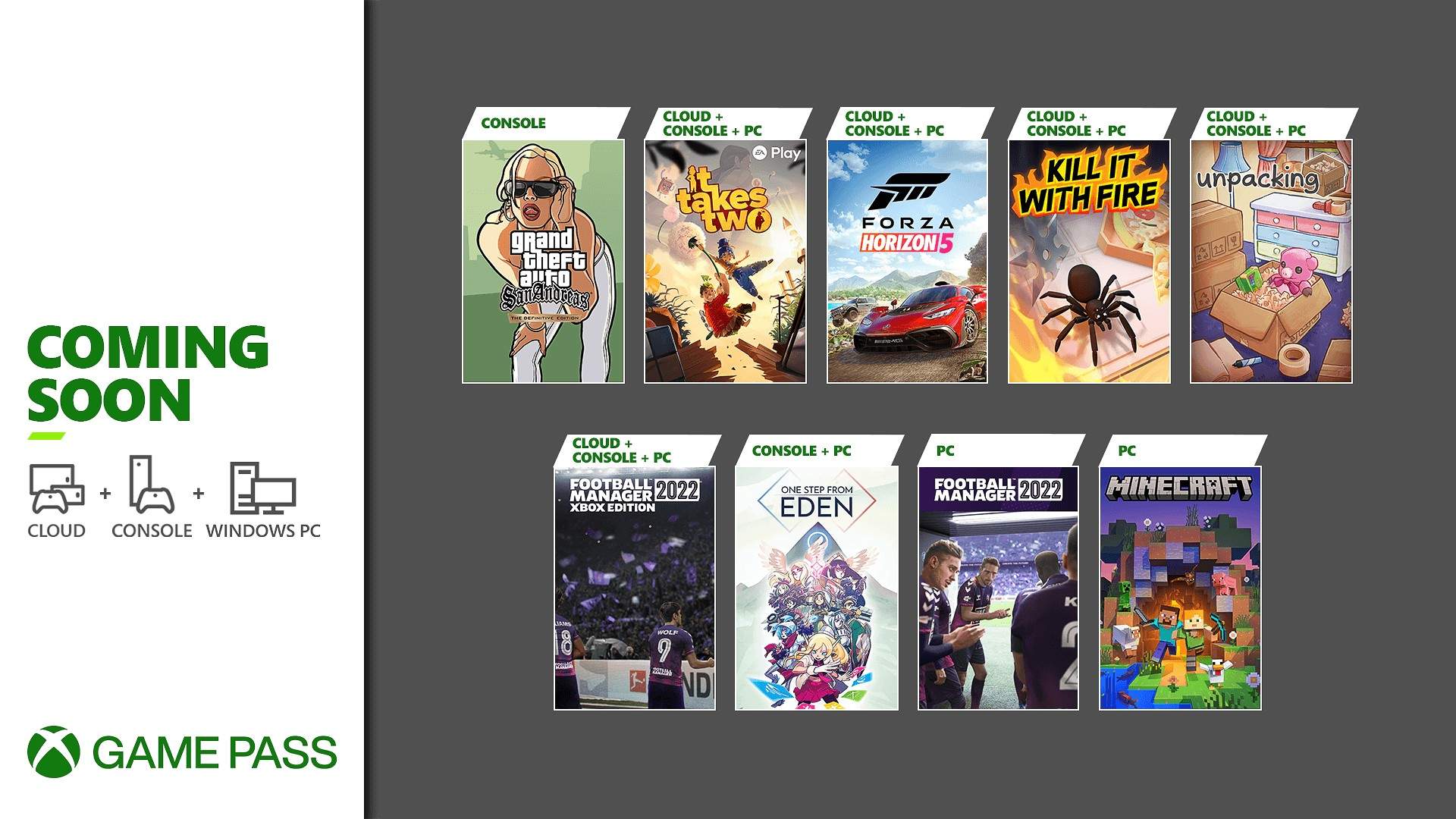 Forza Horizon 5, Minecraft, GTA: San Andreas e mais no Xbox Game Pass em  novembro