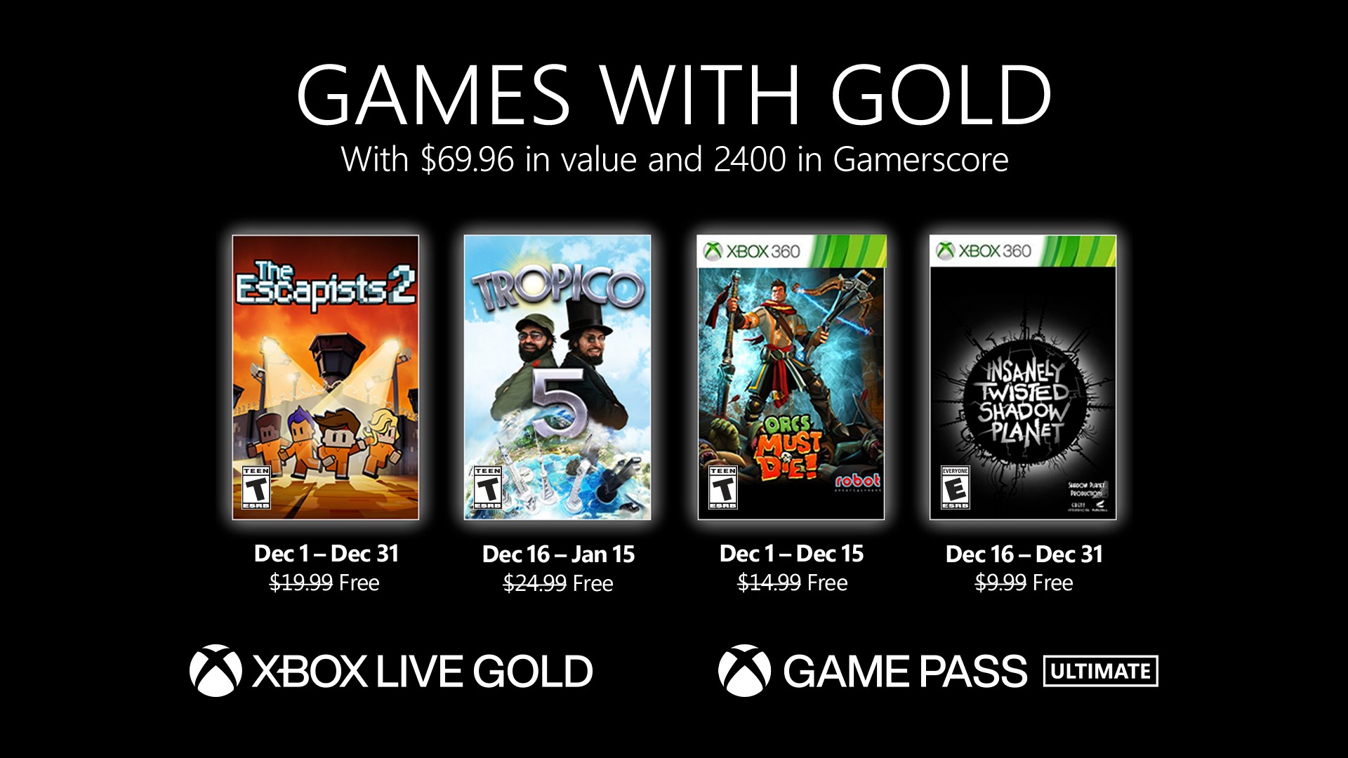 games with gold dezembro