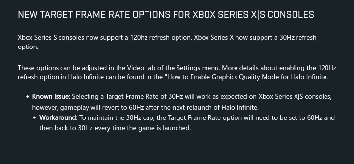 Halo Infinite 120FPS Xbox Series S