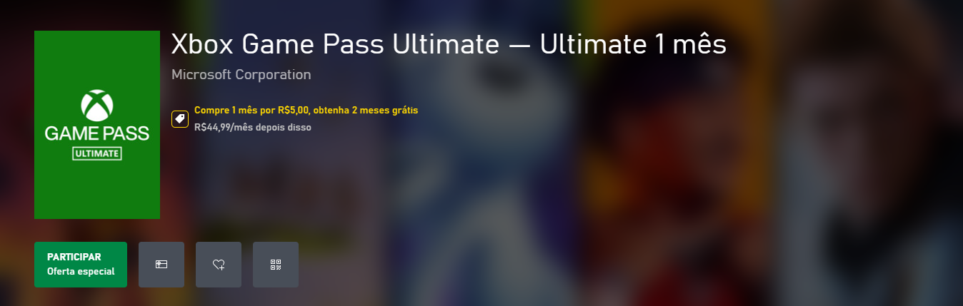 Como adquirir 1 mês de Game Pass Ultimate por R$5