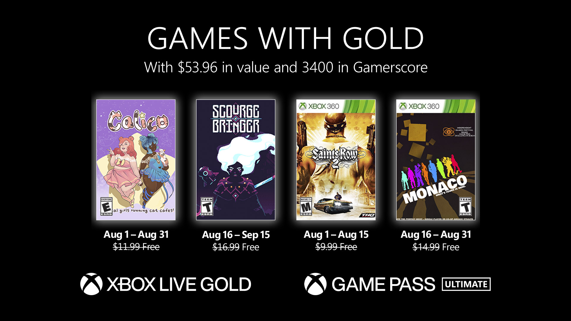 Xbox Games With Gold: Confira os jogos grátis de abril