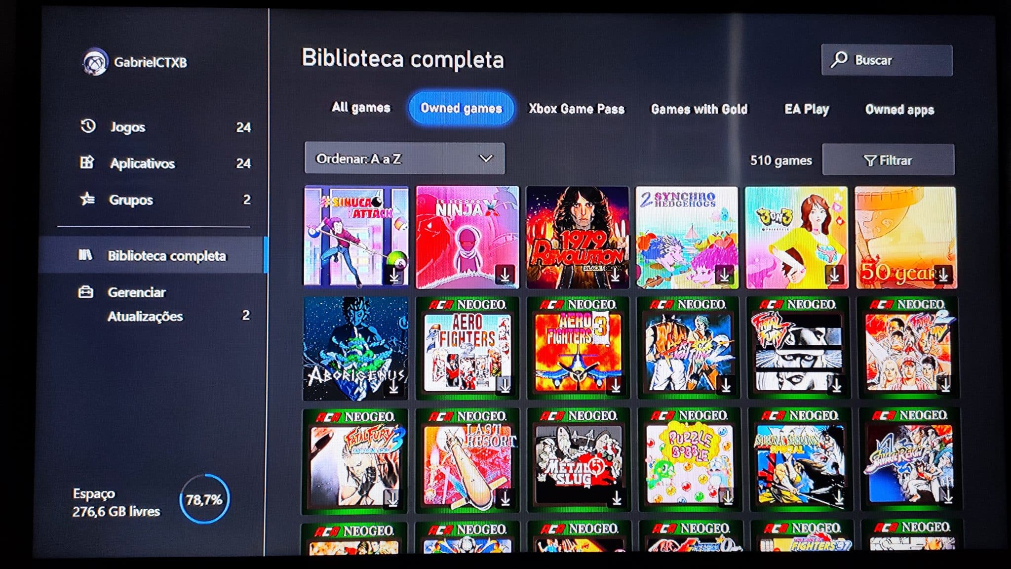 Biblioteca de jogos do Xbox Game Pass