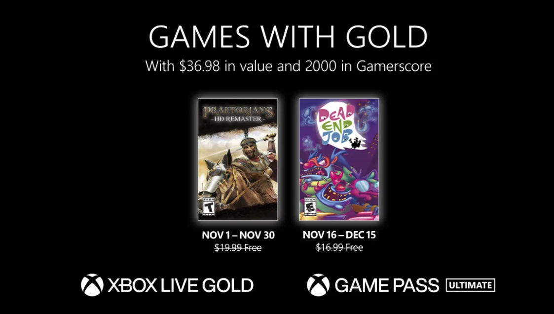 Xbox Games With Gold: Jogos de dezembro são revelados