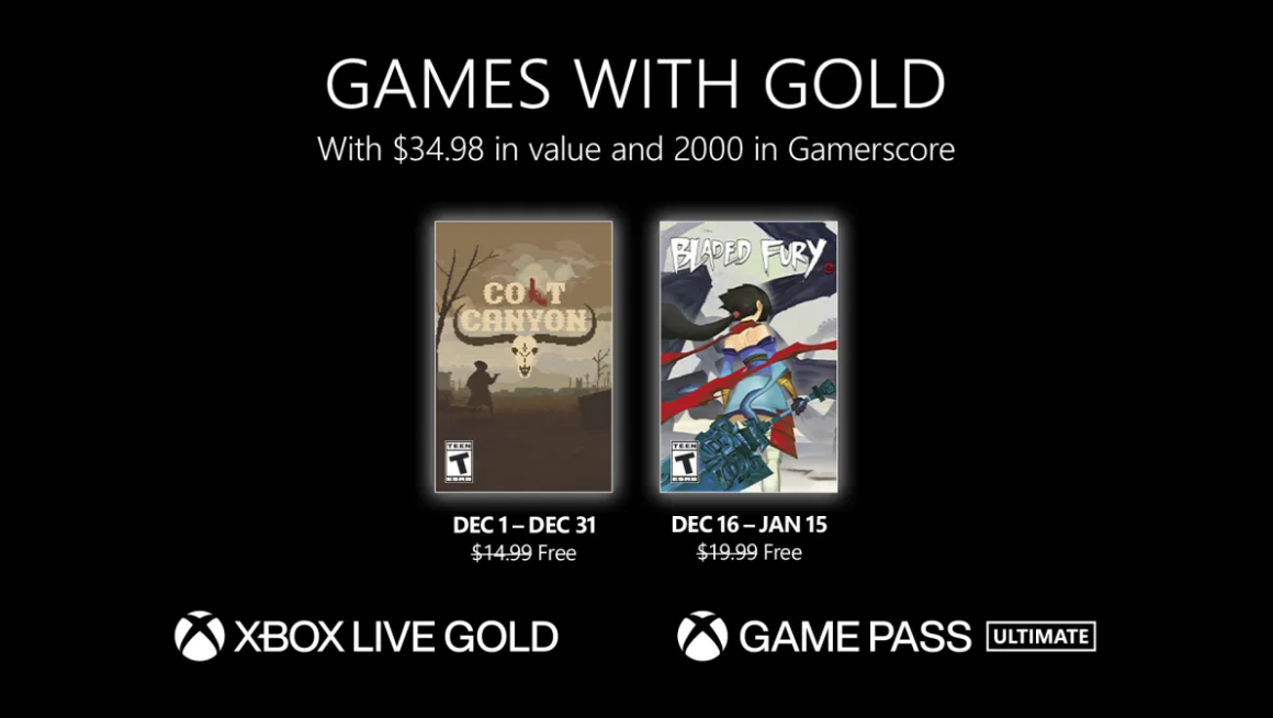 Xbox Games With Gold: Jogos de dezembro são revelados