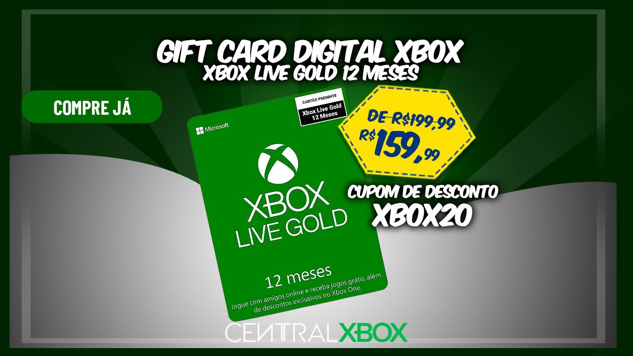 Gift Card Xbox Live Gold - 12 meses - Digital Xbox