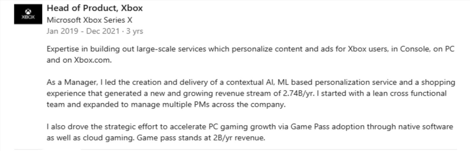 Segundo um ex-funcionário do Xbox, o Xbox Game Pass já gerou mais de US$2 bilhões por ano para a divisão de jogos da Microsoft, o Xbox.