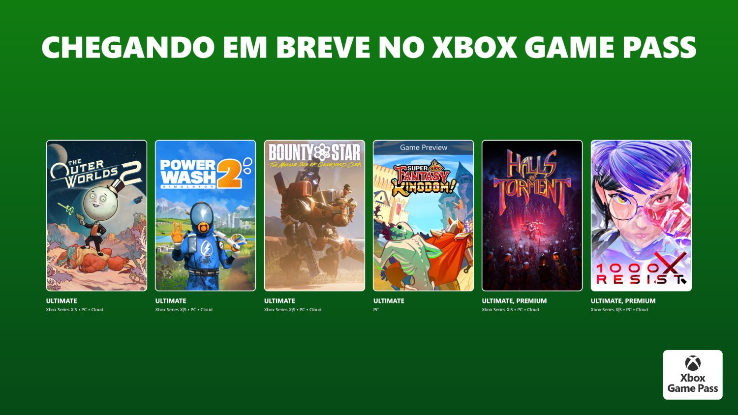 Através do Xbox Wire, a Microsoft divulgou os novos jogos que chegarão no catálogo do Xbox Game Pass para Console, xCloud e PC em outubro.