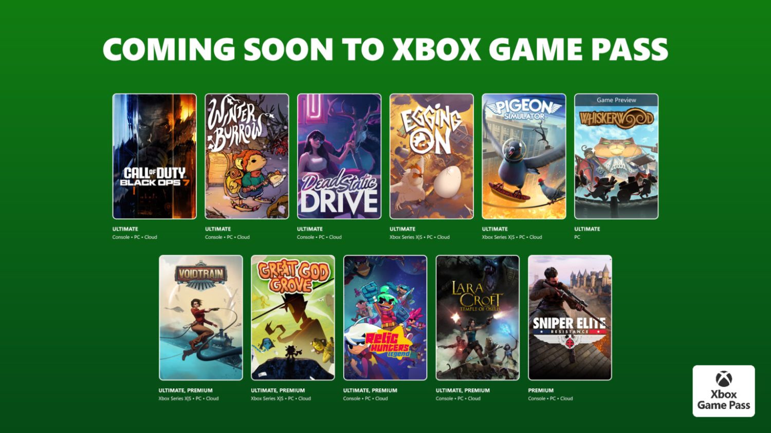 Através do Xbox Wire, a Microsoft divulgou os novos jogos que chegarão no catálogo do Game Pass para Console, xCloud e PC em novembro.