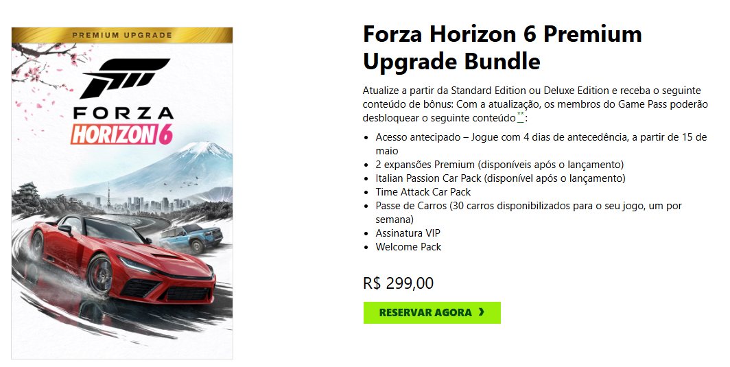 O upgrade para a versão premium do Forza Horizon 6 tem o mesmo preço da sua versão base, o que acabou irritando alguns jogadores.